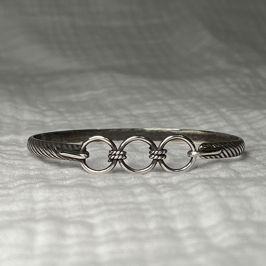 triple circle silver artisan bracelet