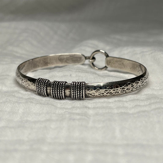 triple wrap silver artisan bracelet