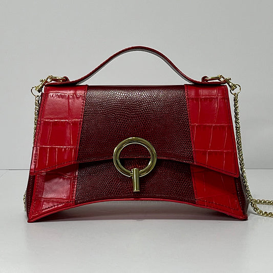 red curve couture handbag