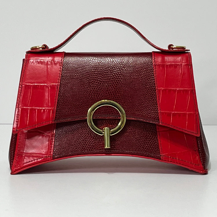 red curve couture handbag