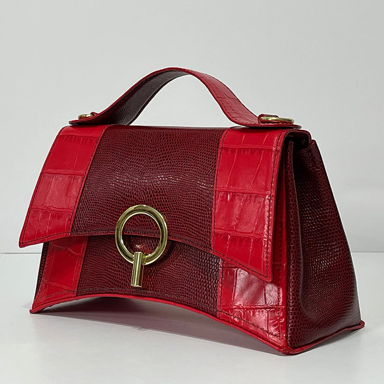 red curve couture handbag