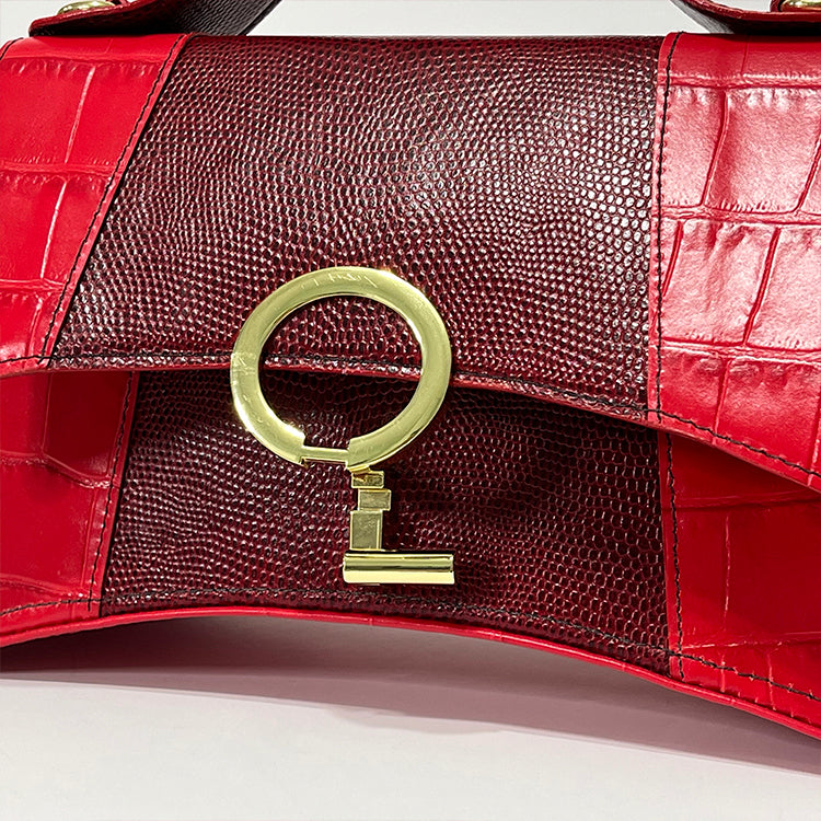 red curve couture handbag
