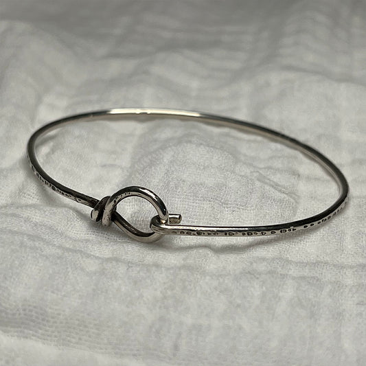 thin silver artisan bracelet