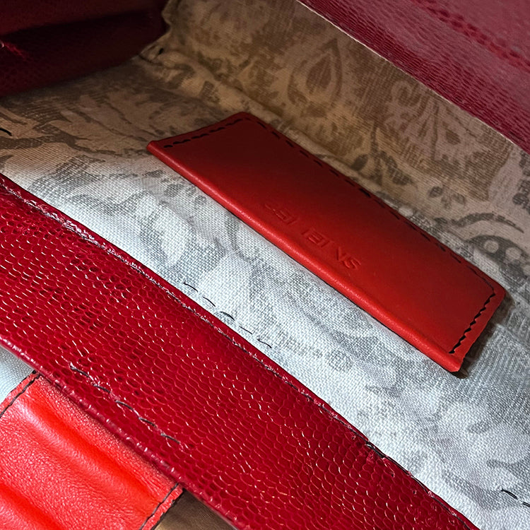 classic couture-style handbag in high fashion red