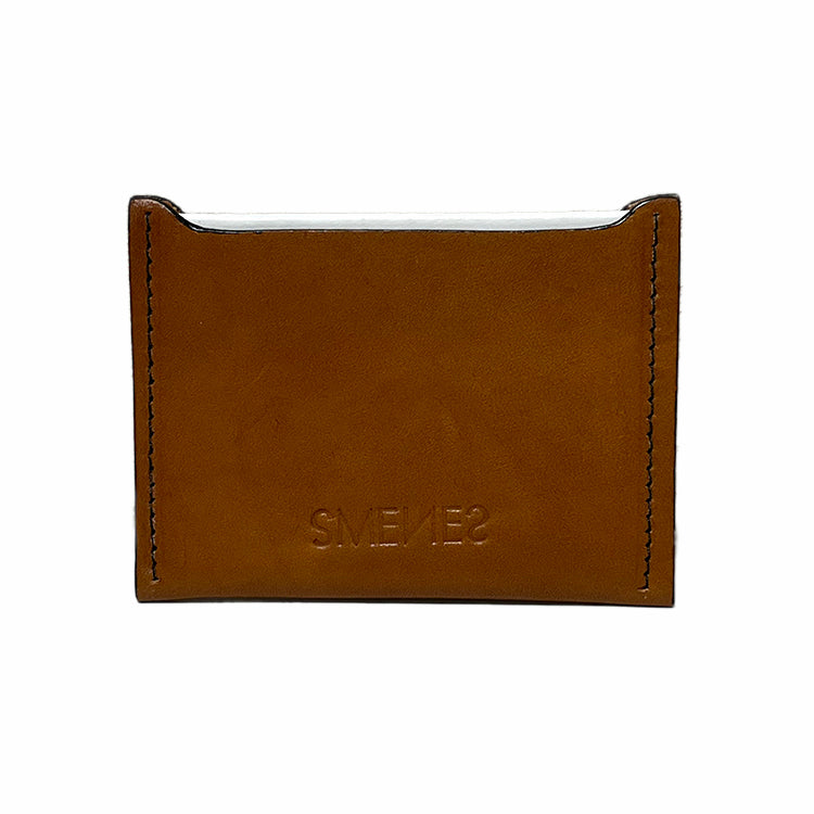 slim wallet tan and white