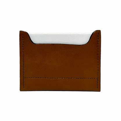 slim wallet tan and white
