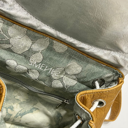 tan croc emboss couture backpack