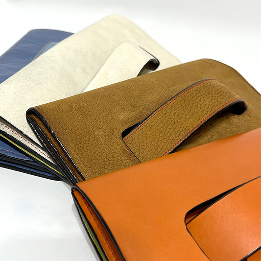 fold over leather clutch