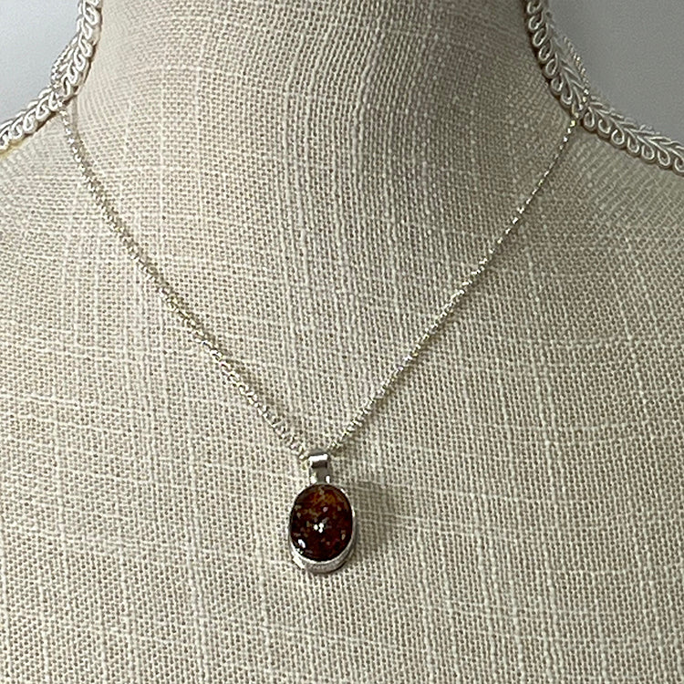 crushed fire opal pendant