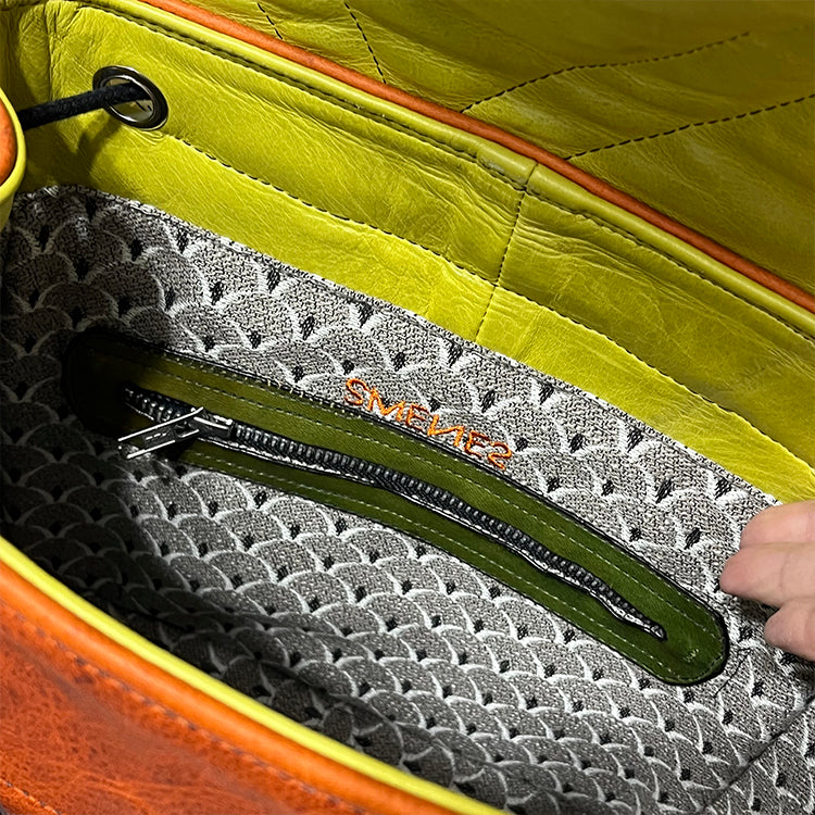 orange couture backpack