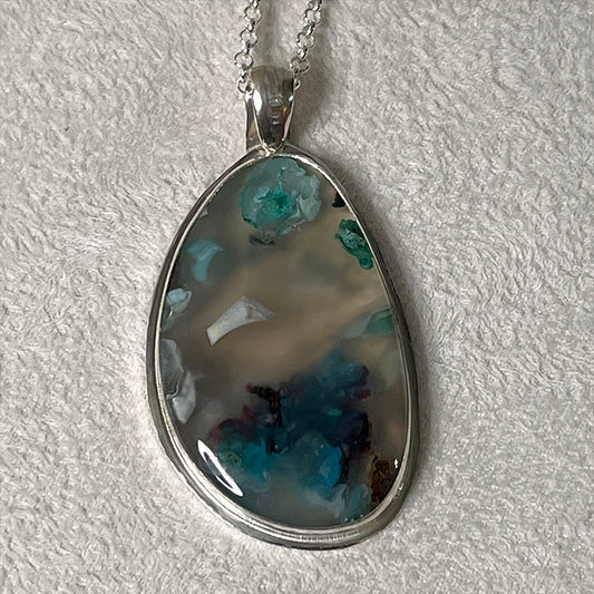 rare gem silica abstract pendant