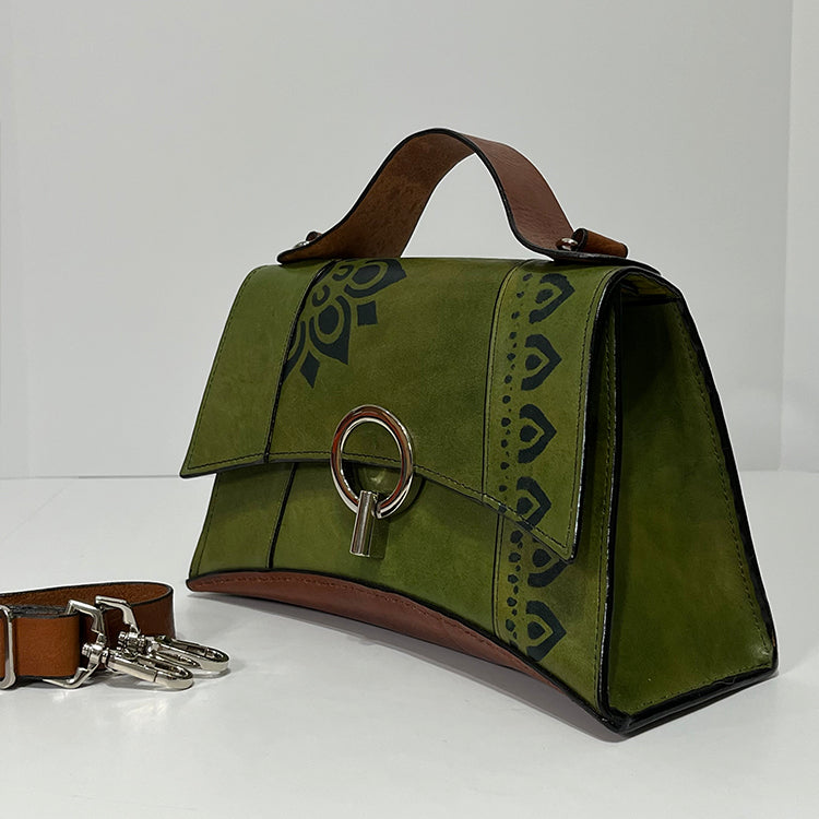 green curve couture handbag