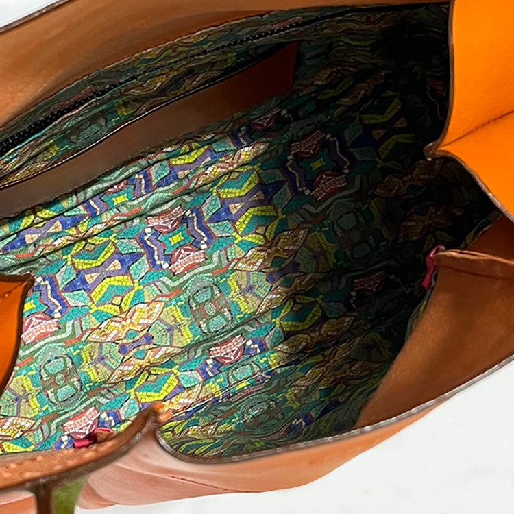 short orange convertible tote