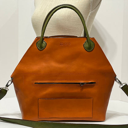 short orange convertible tote