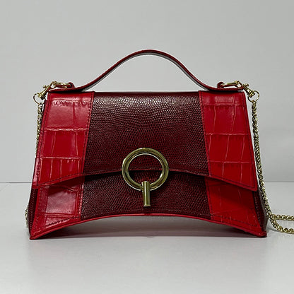 red curve couture handbag