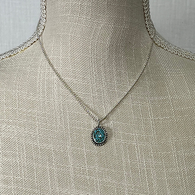 red spiderweb freeform turquoise pendant