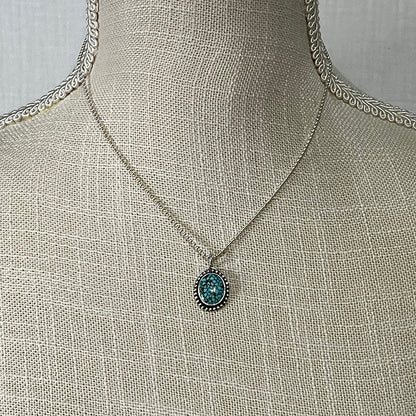 red spiderweb freeform turquoise pendant