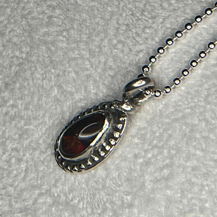 Ethiopian smoked fire opal 1ct oblong pendant