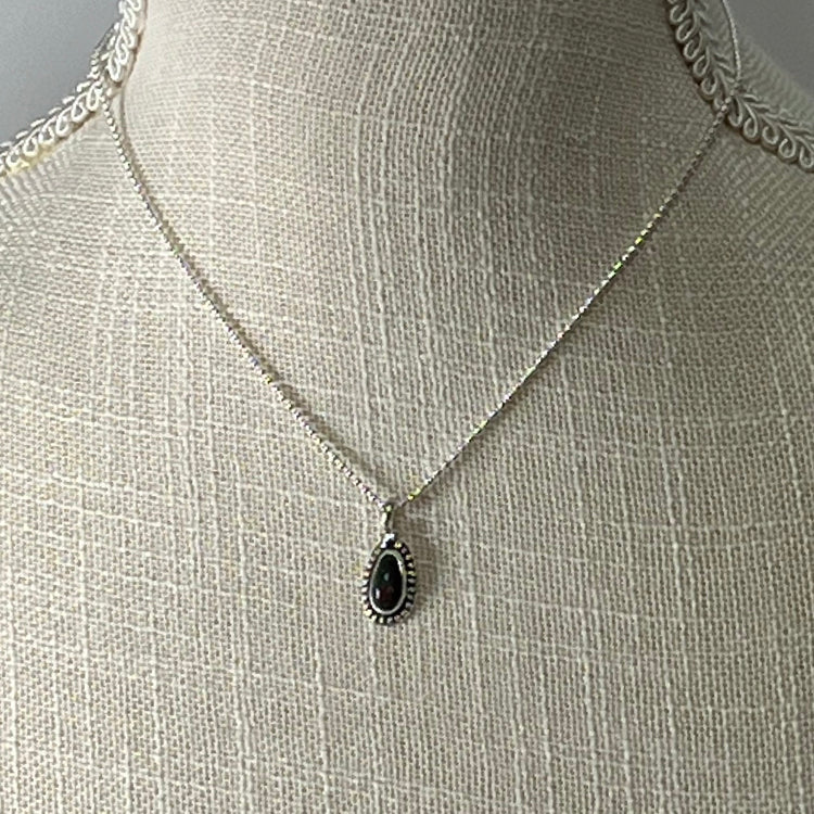 Ethiopian smoked fire opal 1ct oblong pendant