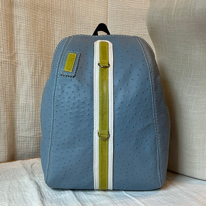 ostrich texture periwinkle | lime medium backpack