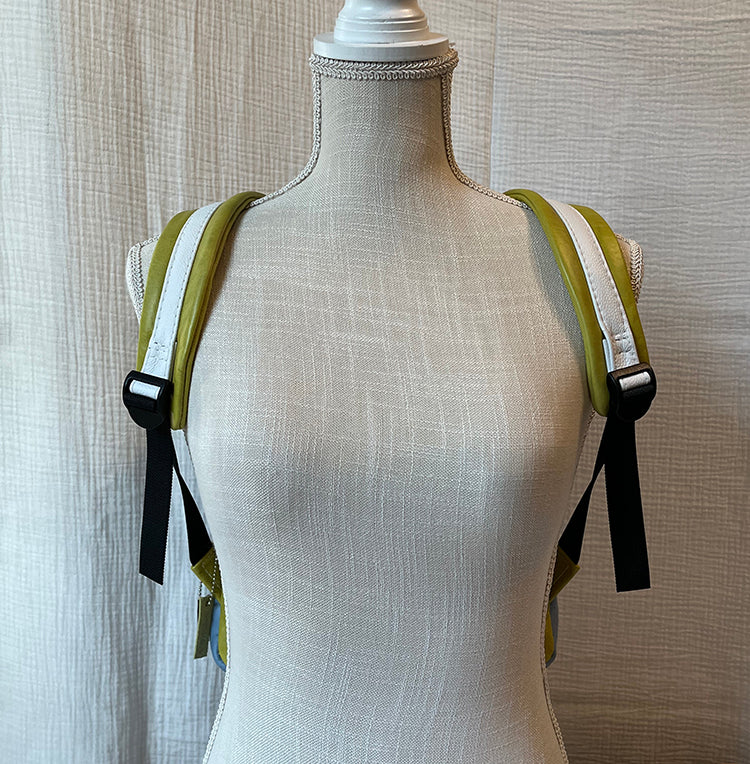 ostrich texture periwinkle | lime medium backpack