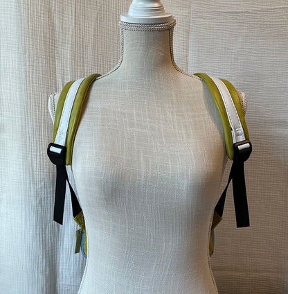 ostrich texture periwinkle | lime medium backpack