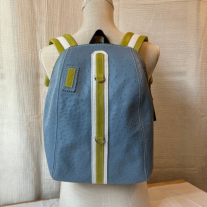 ostrich texture periwinkle | lime medium backpack