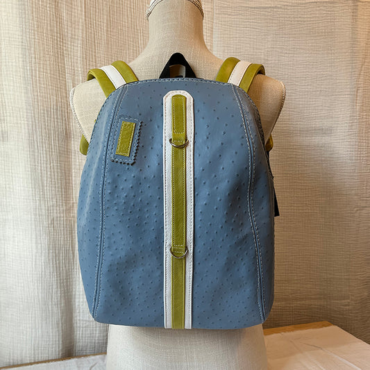 ostrich texture periwinkle | lime medium backpack