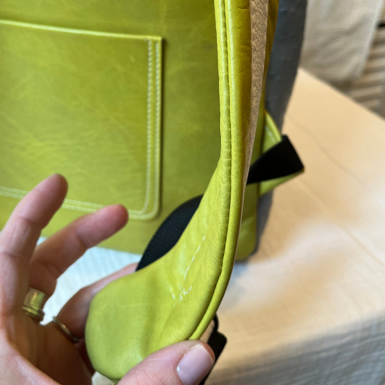 ostrich texture periwinkle | lime medium backpack