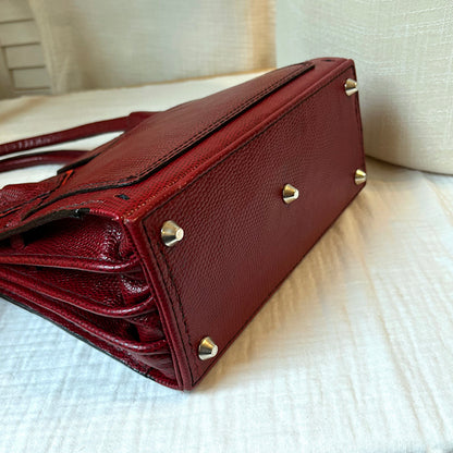 classic couture-style handbag in high fashion red