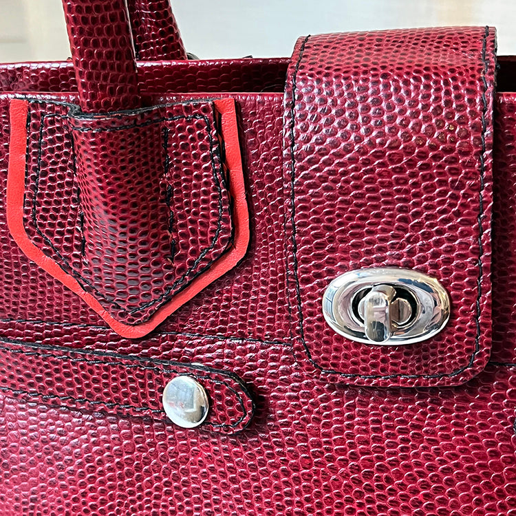 classic couture-style handbag in high fashion red