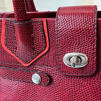 classic couture-style handbag in high fashion red
