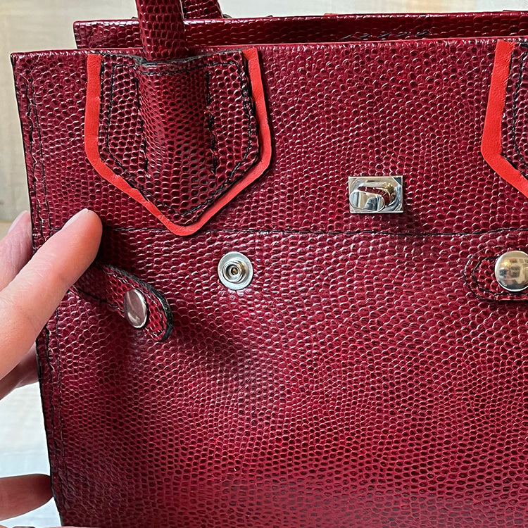 classic couture-style handbag in high fashion red