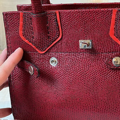 classic couture-style handbag in high fashion red