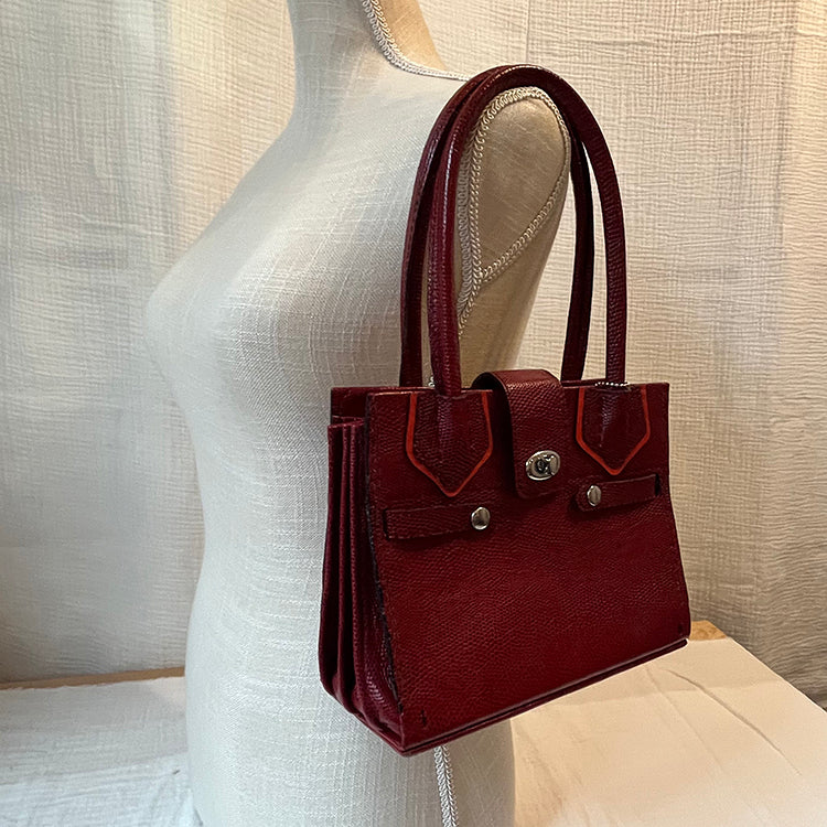classic couture-style handbag in high fashion red